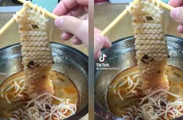 Woman Used Noodles To Make Scarf Internet Shocked