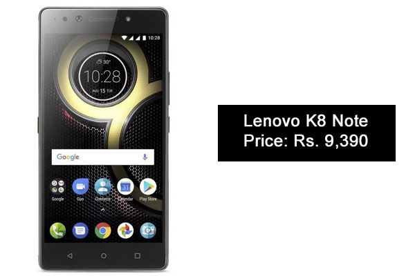 Lenovo K8 Note-Best Camera SmartPhones Under 10000 Rupees