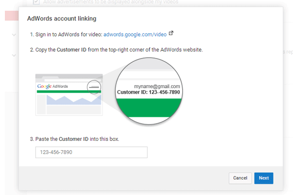 adwords account linking