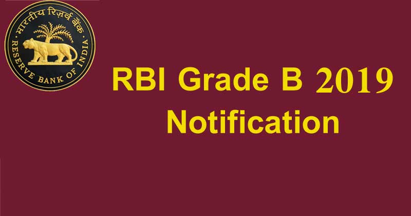 RBI grade b notification 2019
