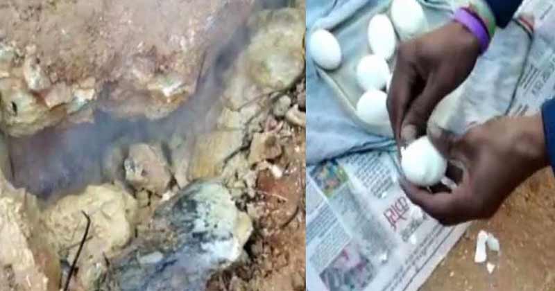 Auli Chamoli Joshimath Uttrakhand Snow Hot Water Same-Land Tourists Boiling Eggs