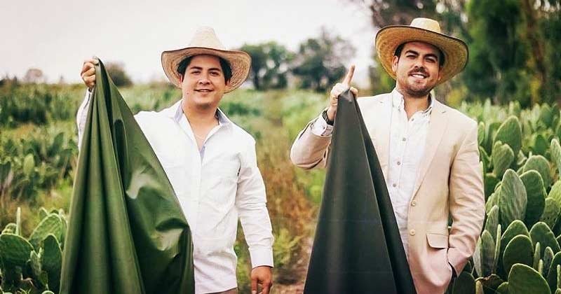 two guys create leather from cactus