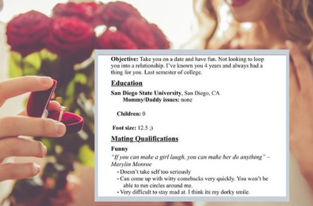 Boy Send Resume To Girl And Ask For Date In California