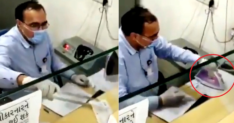 bank cashier who kill coronavirus from iron video