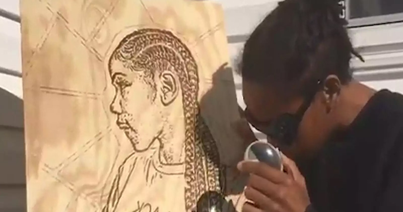 this woman uses the sun to paint