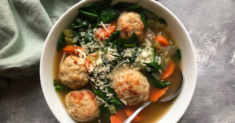 Chicken Balls And Spinach Soup Home Made Recipe