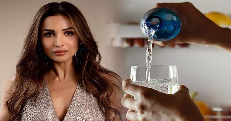 Malaika Arora telling the Fans the right way to drink water