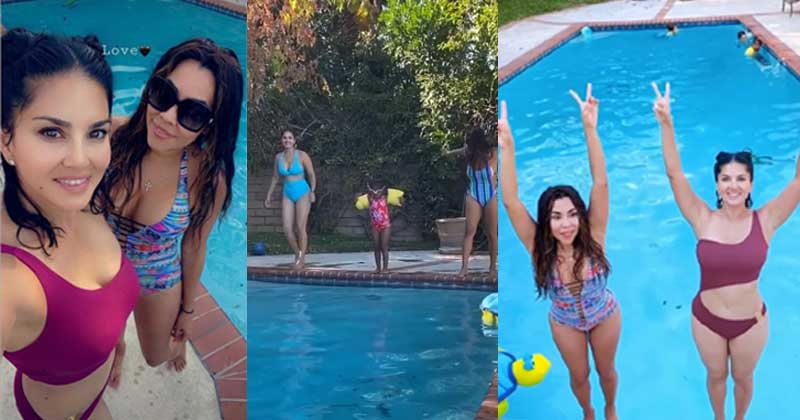 Sunny Leone jumped into Pool Video Goes Viral