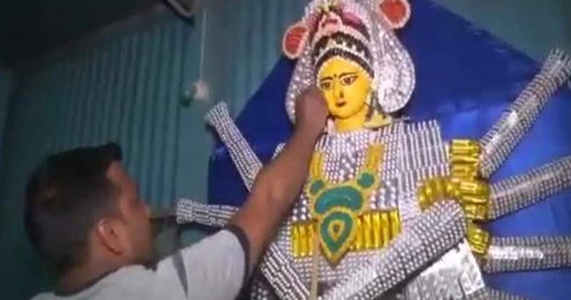 Sanjeeb Basak Create Doddess Durga Idol With Expired Tablet