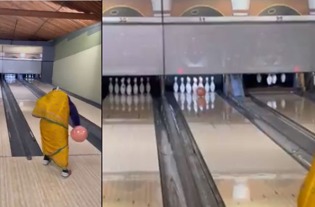 Old Grandma Bowling In Saree Goes Viral