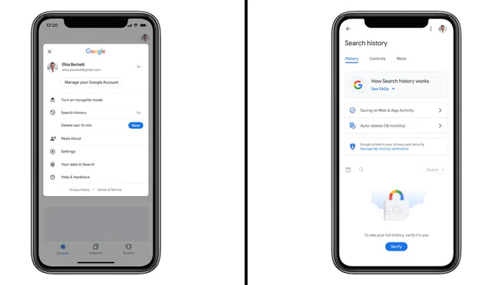 Google Search History Update 2021-Delete Last 15 Minutes