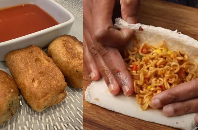 Maggi Cheese Bread Puff Recipe In Hindi