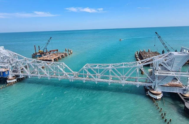India first vertical lift Railway sea Pamban railway bridge