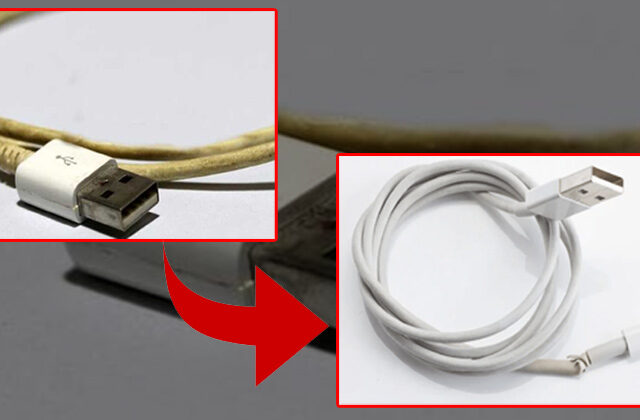 White Mobile Charger Cable Kaise kare saaf