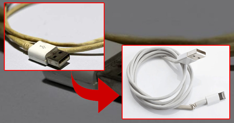 White Mobile Charger Cable Kaise kare saaf