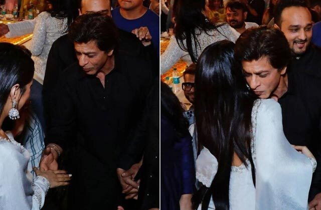 Shah Rukh Khan warmly hugging Shehnaaz Gill at Baba Siddique’s iftaar party