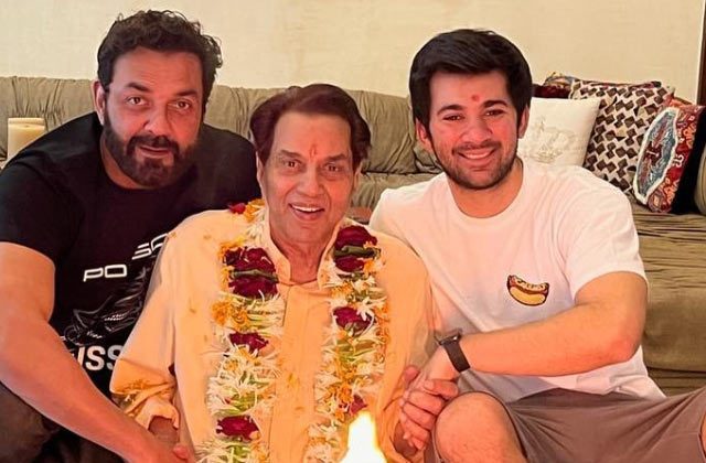Dharmendra attends puja on 87th birthday