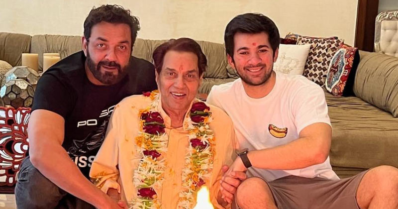 Dharmendra attends puja on 87th birthday