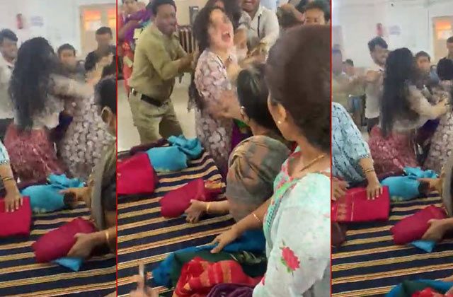 Viral Video of Women Fighting in Saree Sale