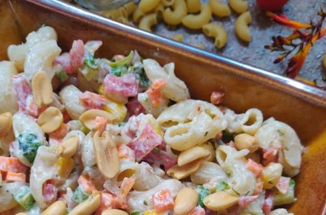 Hung Curd Pasta Salad Recipe In Hindi